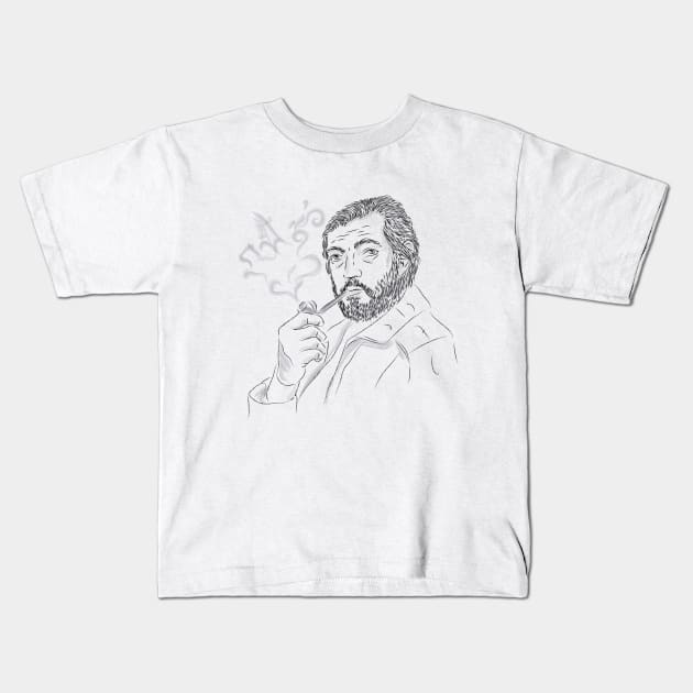 Julio Cortazar Kids T-Shirt by rakelittle